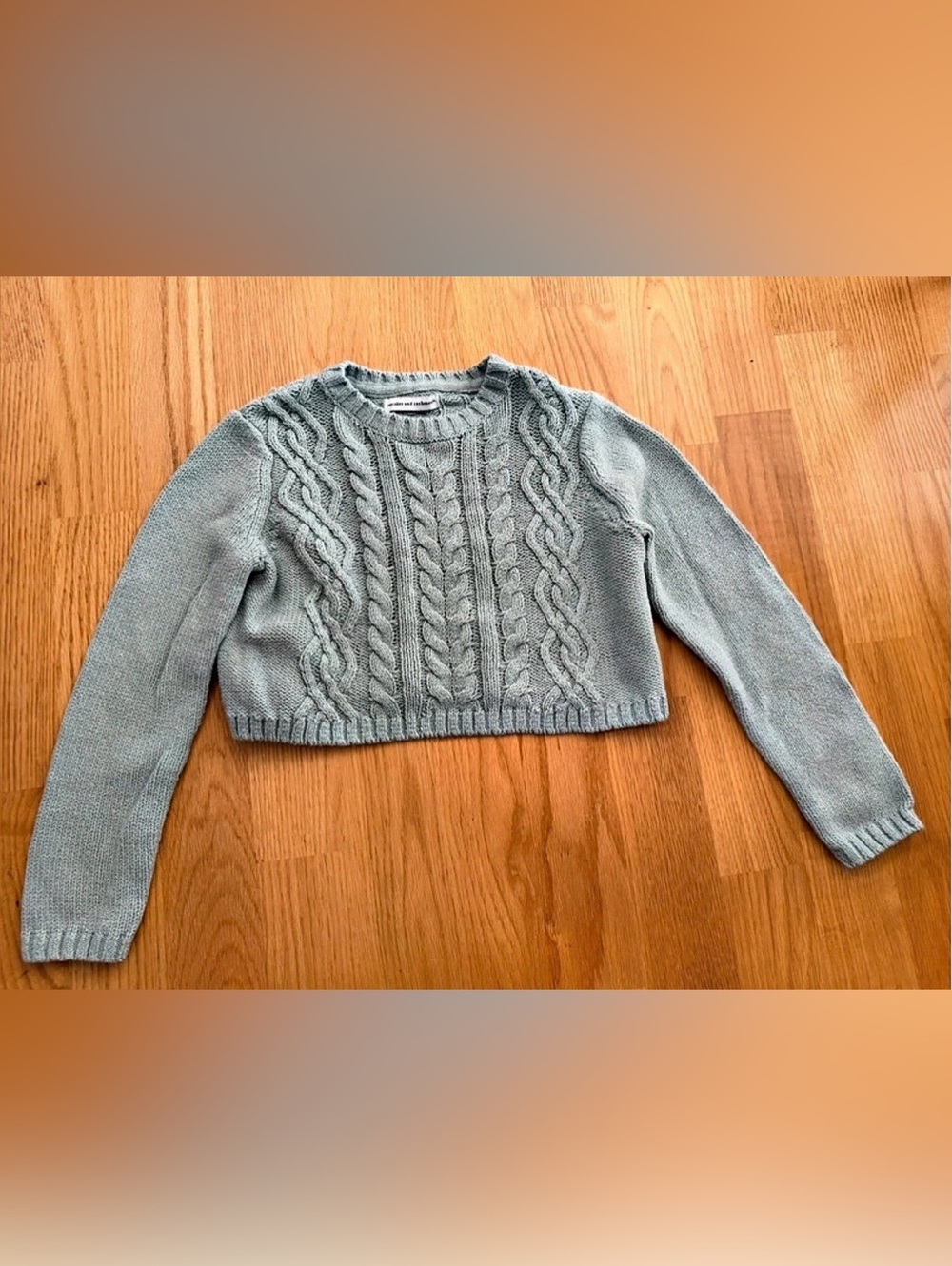 cupcakes and cashmere Cable Knit Gray Sweater